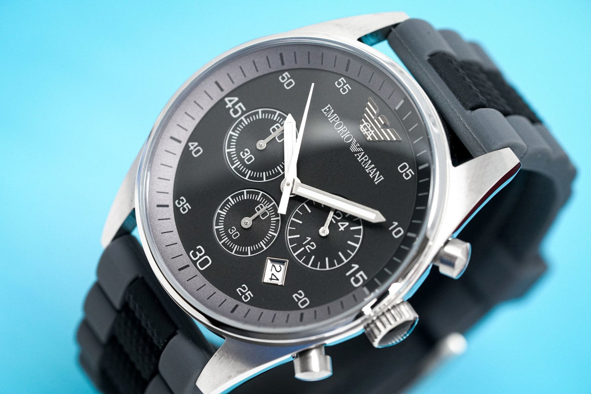 Shop Authentic Emporio Armani Sportivo Black Dial Two Tone Ceramic Bracelet Watch For Men - AR5866 - Luxxuri