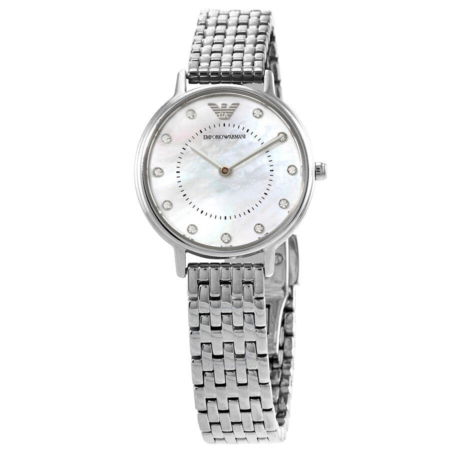 Shop Authentic Emporio Armani Kappa Mother of Pearl Dial Silver Mesh Bracelet Watch For Women - AR2511 - Luxxuri