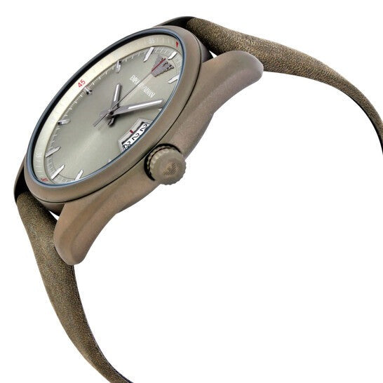 Shop Authentic Emporio Armani Sportivo Quartz Silver Dial Brown Leather Strap Watch For Men - AR6079 - Luxxuri