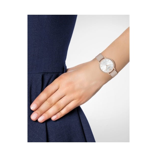 Shop Authentic Emporio Armani Kappa Rose Gold & White Dial Beige Nude Leather Strap Watch For Women - AR2510 - Luxxuri