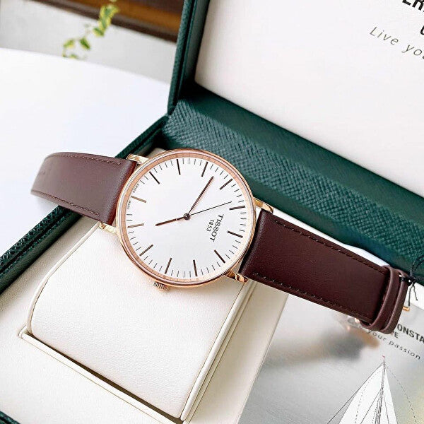 Shop Authentic Tissot T Classic Everytime White Dial Brown Leather Strap Watch for Men - T109.610.36.031.00 - Luxxuri
