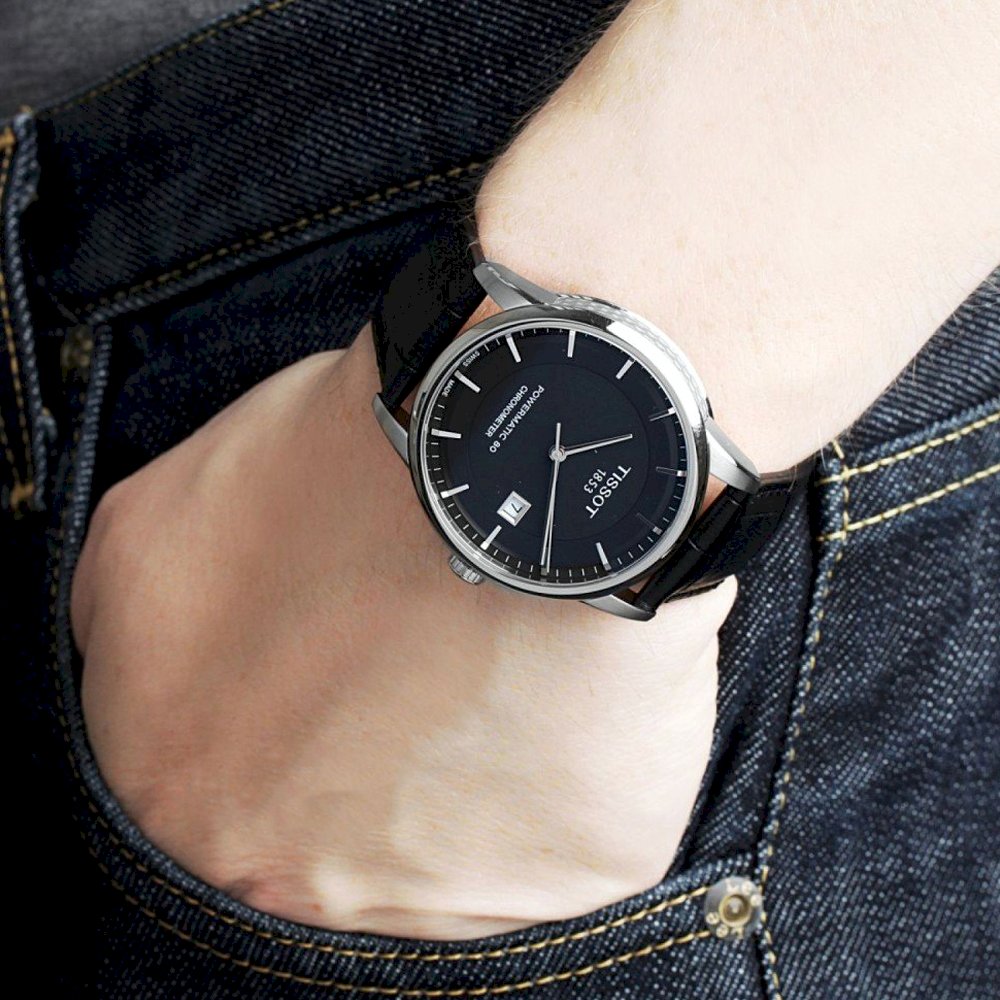 Shop Authentic Tissot T Classic Luxury Powermatic 80 Black Dial Black Leather Strap Watch For Men - T086.408.16.051.00 - Luxxuri