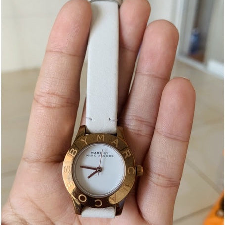 Shop Authentic Marc Jacobs Mini Blade White Dial White Leather Strap Watch for Women - MBM1207 - Luxxuri