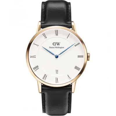 Shop Authentic Daniel Wellington Classic Sheffield White Dial Black Leather Strap Watch For Men - DW00100084 - Luxxuri