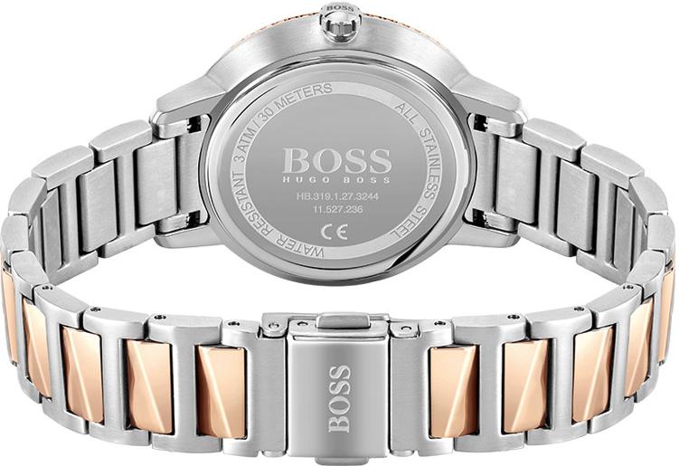 Shop Authentic Hugo Boss Signature Silver Dial Two Tone Steel Strap Watch for Women - 1502567 - Luxxuri