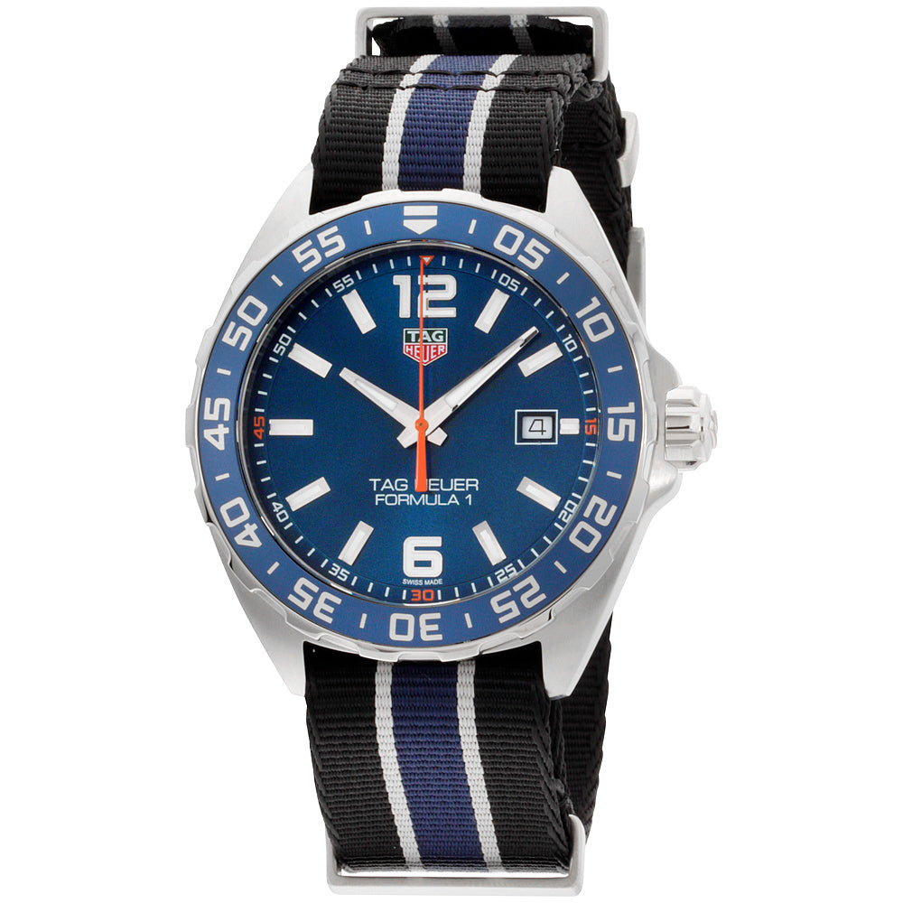 Shop Authentic Tag Heuer Formula 1 Quartz Blue Dial Two Tone NATO Strap Watch for Men - WAZ1010.FC8197 - Luxxuri