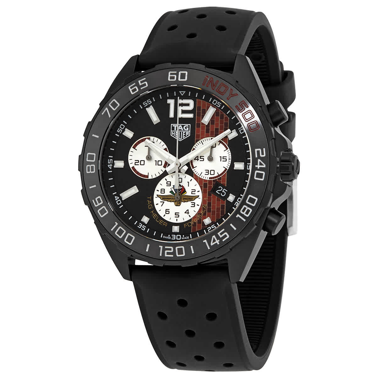 Shop Authentic Tag Heuer Formula 1 Indy 500 Limited Edition Chronograph Black Dial Black Rubber Strap Watch for Men - CAZ101AD.FT8024 - Luxxuri