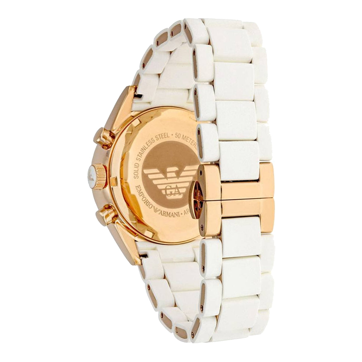 Shop Authentic Emporio Armani Sportivo Silver Dial White Silicone Strap Watch For Women - AR5920 - Luxxuri
