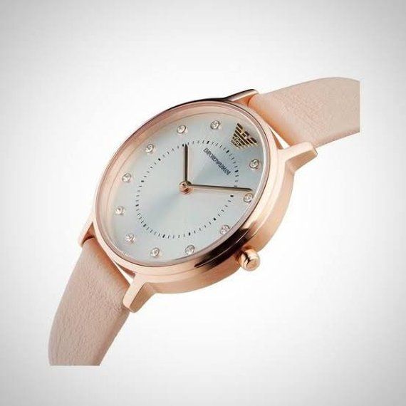 Shop Authentic Emporio Armani Kappa Rose Gold & White Dial Beige Nude Leather Strap Watch For Women - AR2510 - Luxxuri