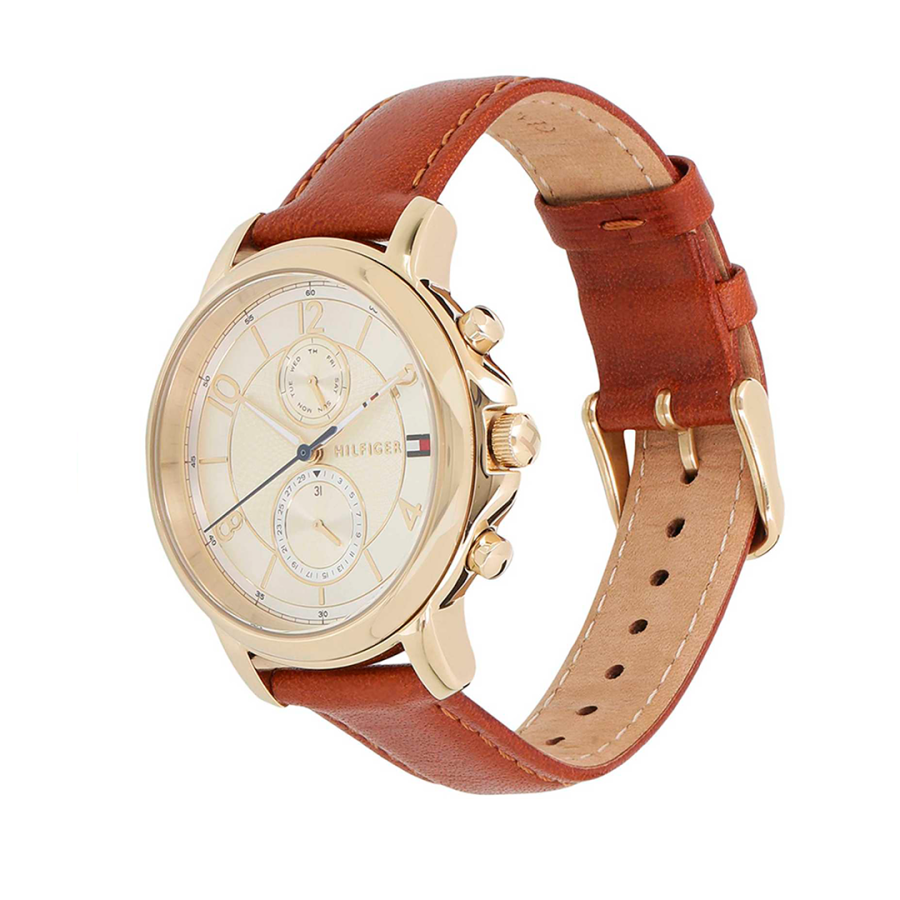Shop Authentic Tommy Hilfiger Claudia Rose Gold Dial Brown Leather Strap Watch for Women - 1781818 - Luxxuri