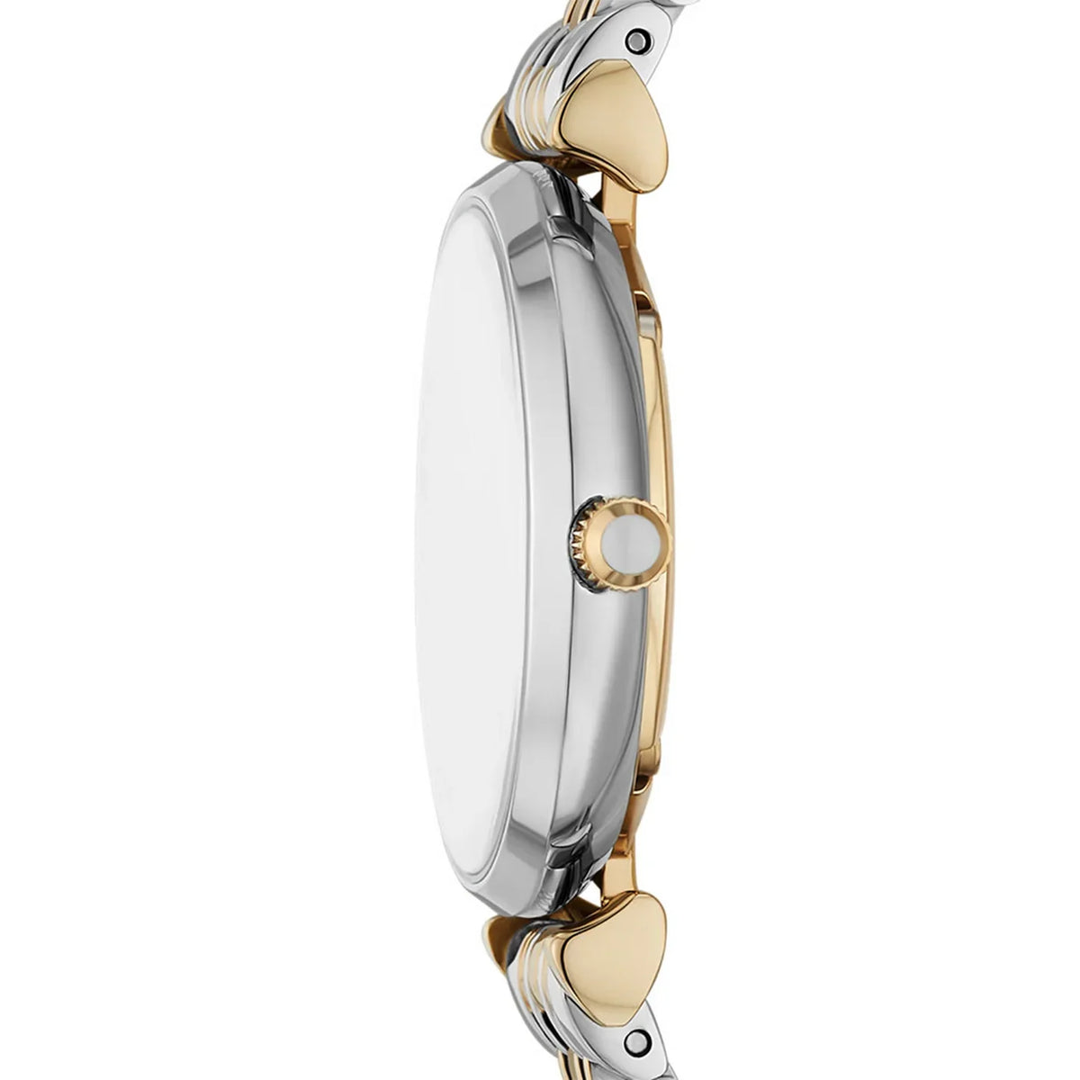 Emporio Armani Gianni T-Bar Beige Dial Two Tone Steel Strap Watch for Women - AR11702