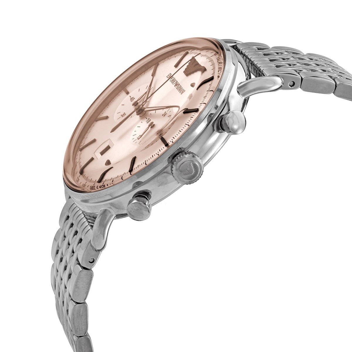 Shop Authentic Emporio Armani Aviator Chronograph Beige Dial Silver Steel Strap Watch For Men - AR11239 - Luxxuri