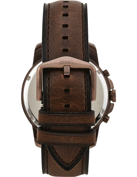Shop Authentic Fossil Grant Chronograph White Dial Brown Leather Strap Watch for Men - FS5344 - Luxxuri