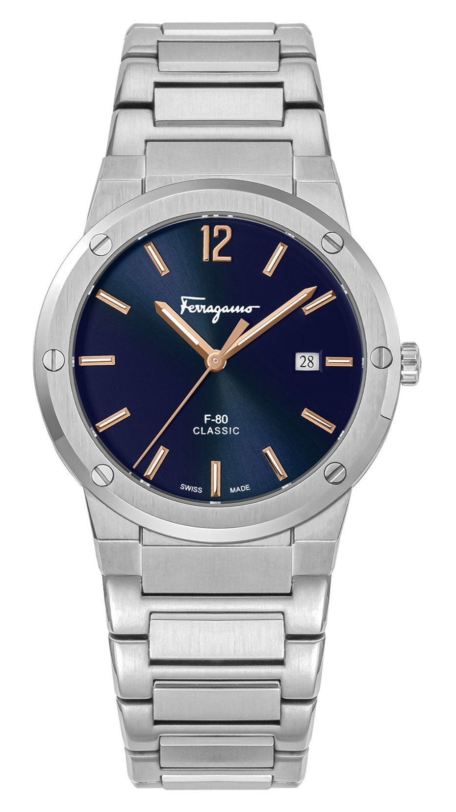 Shop Authentic Salvatore Ferragamo F-80 Classic Black Dial Silver Steel Strap Watch for Men - SFDT02423 - Luxxuri