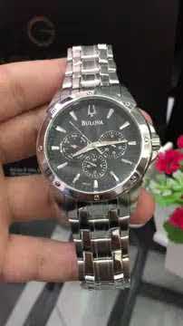 Shop Authentic Bulova Classic Collection Black Dial Silver Steel Strap Watch for Men - 96K107 - Luxxuri