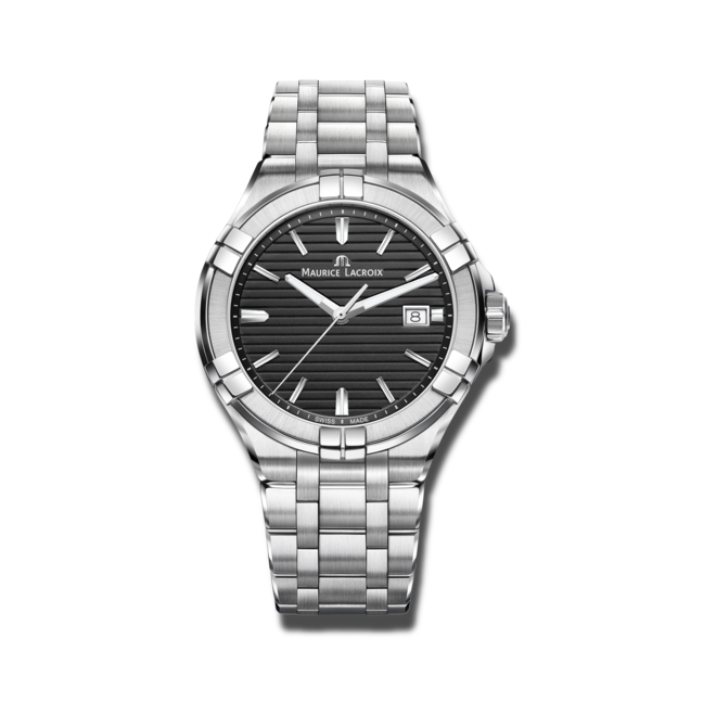 Shop Authentic Maurice Lacroix Aikon Venturer Black Dial Silver Steel Strap Watch for Men - AI1008-SS002-331-1 - Luxxuri