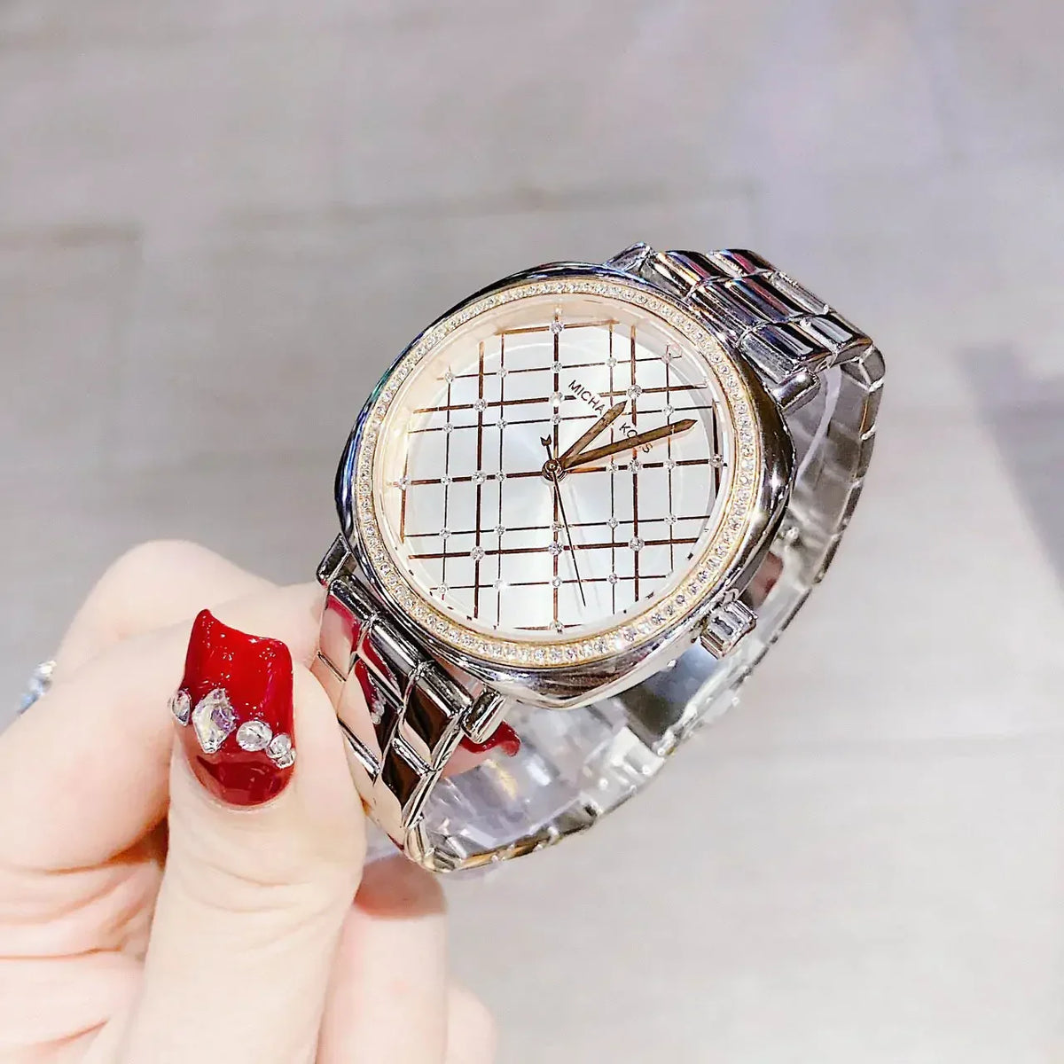 Shop Authentic Michael Kors Nia Quartz Silver Dial Silver Steel Strap Watch For Women - MK3988 - Luxxuri