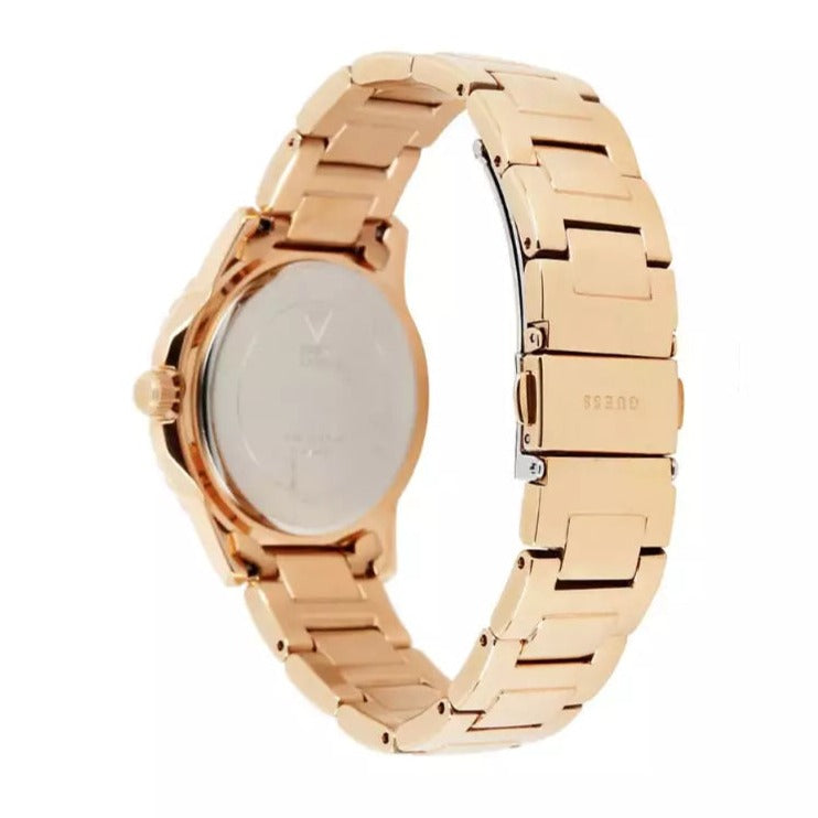 Shop Authentic Guess Sassy Quartz White Dial Rose Gold Steel Strap Watch For Women - W0705L3 - Luxxuri