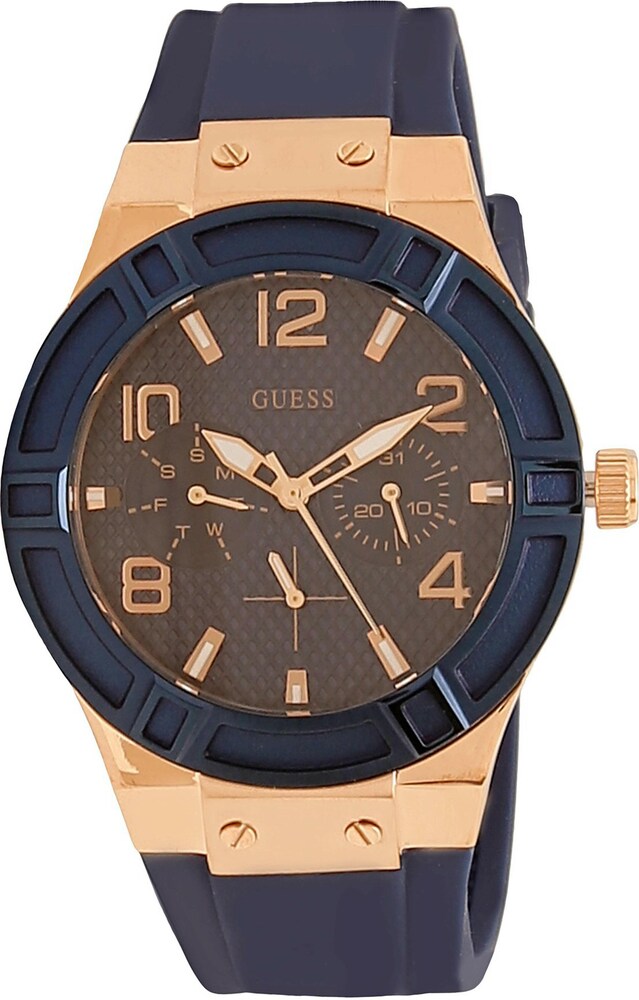 Shop Authentic Guess Jet Setter Analog Quartz Blue Dial Blue Rubber Strap Watch For Women - W0571L1 - Luxxuri