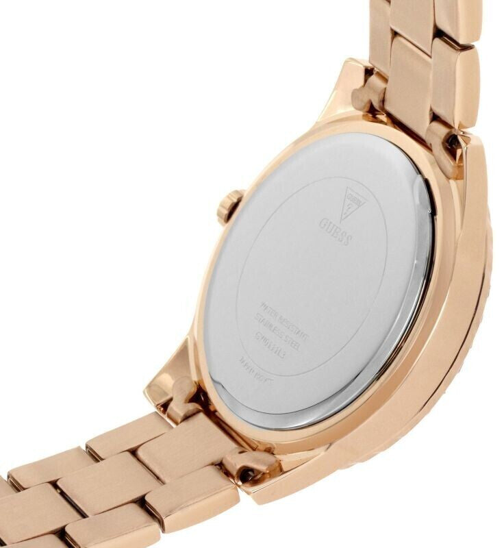 Shop Authentic Guess Sassy Quartz White Dial Rose Gold Steel Strap Watch For Women - W0705L3 - Luxxuri