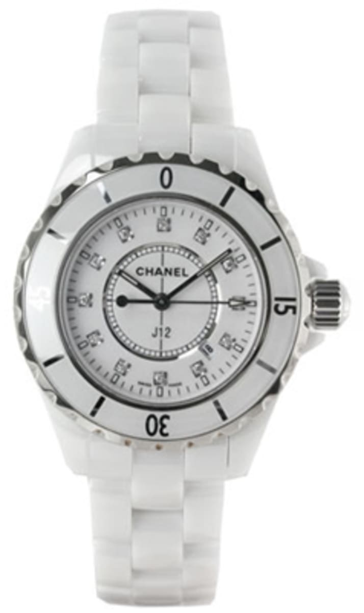 Shop Authentic Chanel J12 Diamonds Ceramic White Dial White Steel Strap Watch for Women - J12 H1628 - Luxxuri