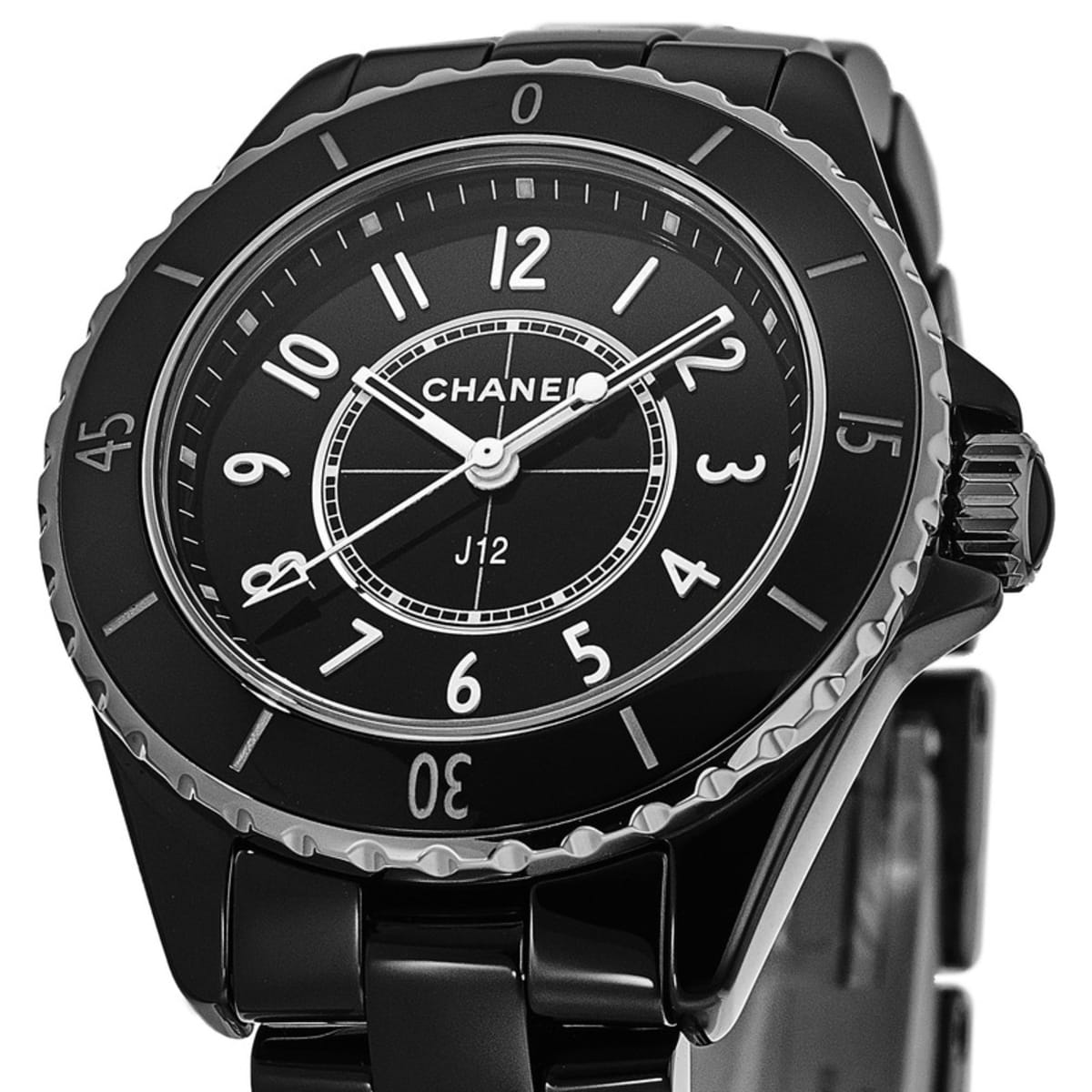 Shop Authentic Chanel J12 Quartz Black Dial Black Steel Strap Watch for Women - J12 H5695 - Luxxuri