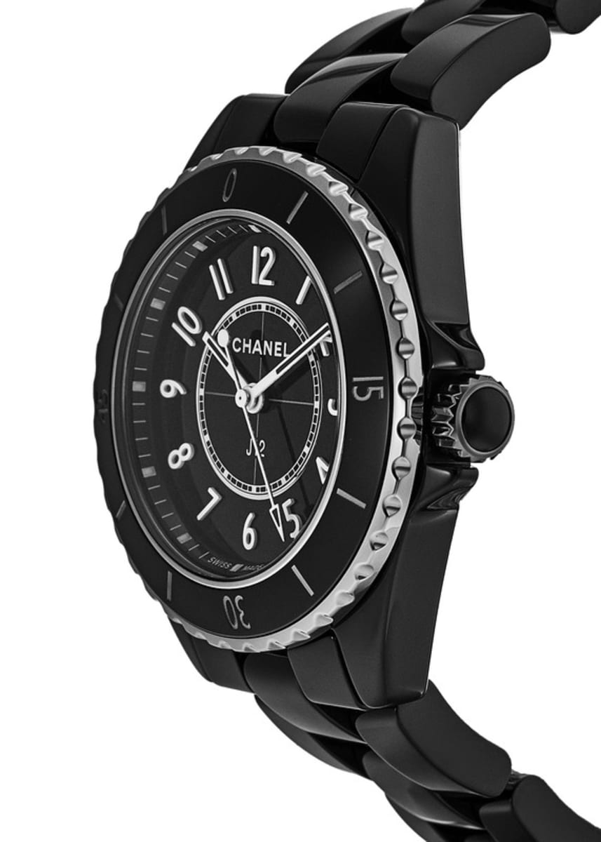 Shop Authentic Chanel J12 Quartz Black Dial Black Steel Strap Watch for Women - J12 H5695 - Luxxuri