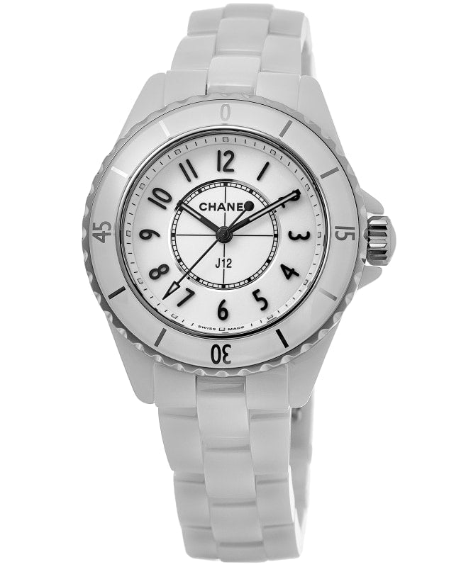 Shop Authentic Chanel J12 Quartz White Dial White Steel Strap Watch for Women - J12 H5698 - Luxxuri