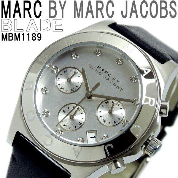 Shop Authentic Marc Jacobs Blade Chronograph White Dial Black Leather Strap Watch for Women - MBM1189 - Luxxuri