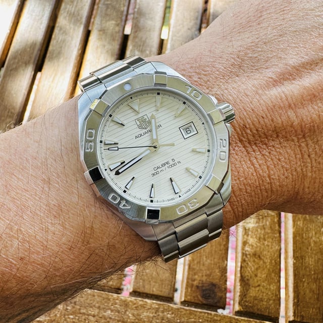 Shop Authentic Tag Heuer Aquaracer White Dial Watch for Men - WAY2111.BA0928 - Luxxuri