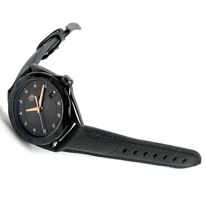 Shop Authentic Tag Heuer Formula 1 Quartz Diamonds Black Dial Black Leather Strap Watch for Women - WBJ1317.FC8230 - Luxxuri