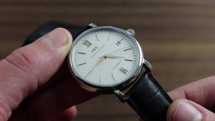Shop Authentic IWC Portofino Automatic White Dial Black Leather Strap Watch for Men - IW356517 - Luxxuri