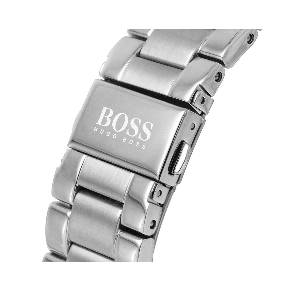 Hugo Boss Pilot Chronograph Blue Dial Silver Steel Strap Watch for Men - 1513850