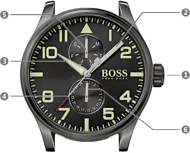 Shop Authentic Hugo Boss Aeroliner Maxx Black Dial Brown Leather Strap Watch For Men - 1513079 - Luxxuri