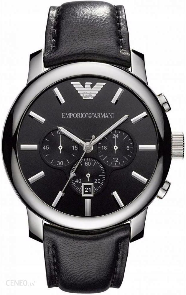 Shop Authentic Emporio Armani Classic Chronograph Black Dial Black Leather Strap Watch For Men - AR0431 - Luxxuri