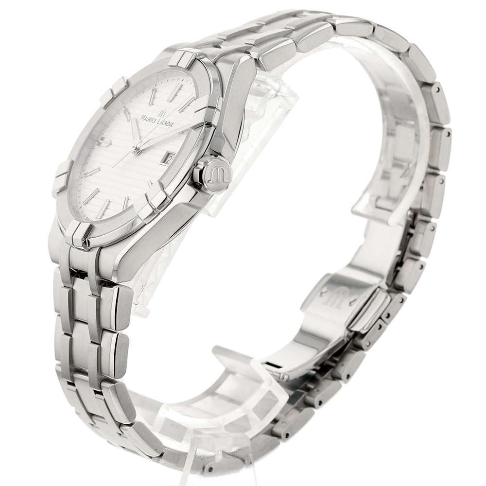 Shop Authentic Maurice Lacroix Aikon Date White Dial Silver Steel Strap Watch for Men - AI1008-SS002-131-1 - Luxxuri
