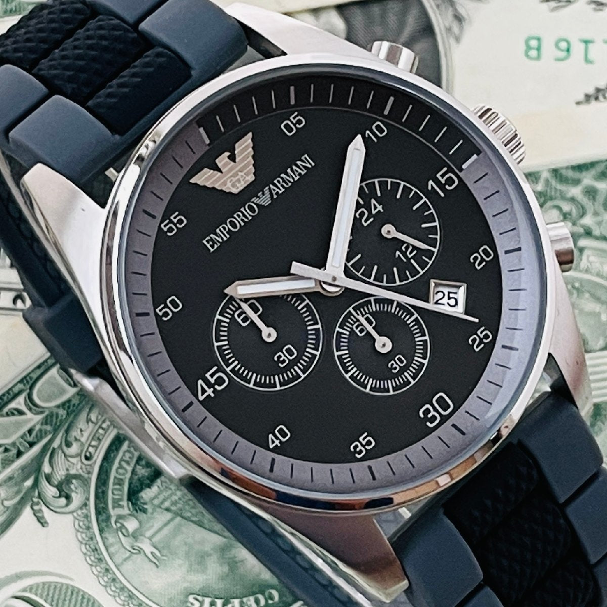 Shop Authentic Emporio Armani Sportivo Black Dial Two Tone Ceramic Bracelet Watch For Men - AR5866 - Luxxuri