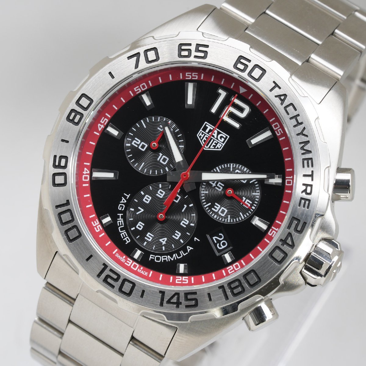 Shop Authentic Tag Heuer Formula 1 Chronograph Black Dial Silver Steel Strap Watch for Men - CAZ101Y.BA0842 - Luxxuri