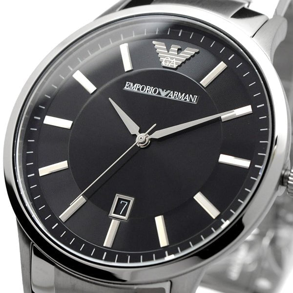 Shop Authentic Emporio Armani Sportivo Black Dial Silver Stainless Steel Watch For Men - AR2457 - Luxxuri
