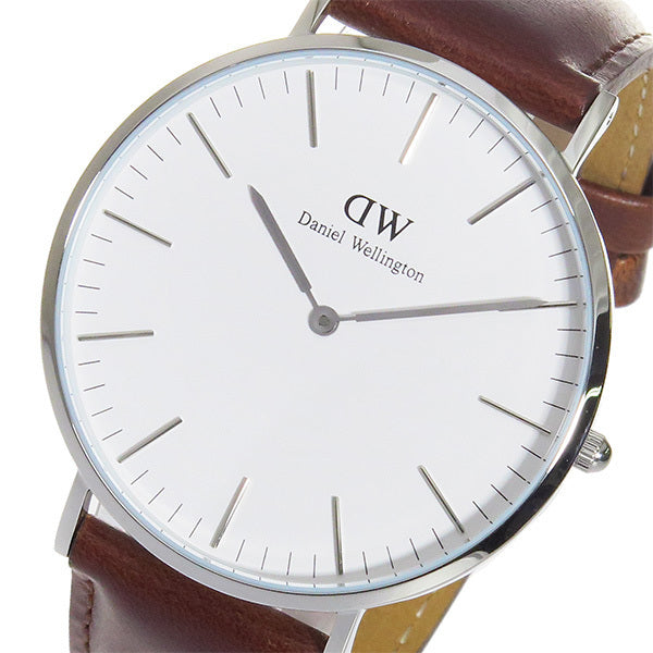 Shop Authentic Daniel Wellington Classic St Mawes White Dial Brown Leather Strap Watch For Men - DW00100021 - Luxxuri