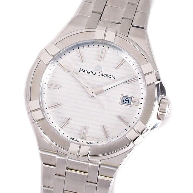 Shop Authentic Maurice Lacroix Aikon Date White Dial Silver Steel Strap Watch for Men - AI1008-SS002-131-1 - Luxxuri