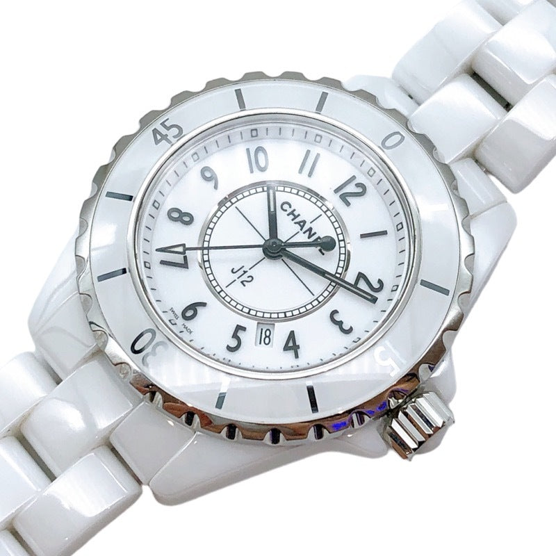 Shop Authentic Chanel J12 Quartz White Dial White Steel Strap Watch for Women - J12 H5698 - Luxxuri