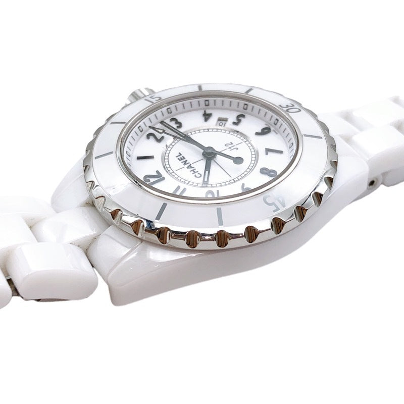 Shop Authentic Chanel J12 Quartz White Dial White Steel Strap Watch for Women - J12 H5698 - Luxxuri