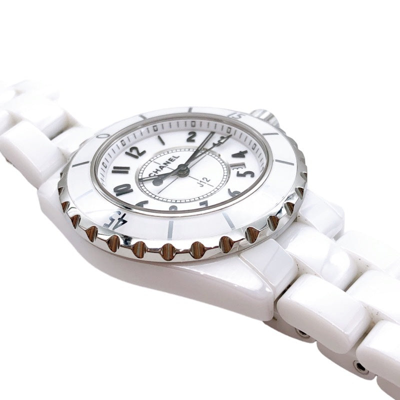 Shop Authentic Chanel J12 Quartz White Dial White Steel Strap Watch for Women - J12 H5698 - Luxxuri