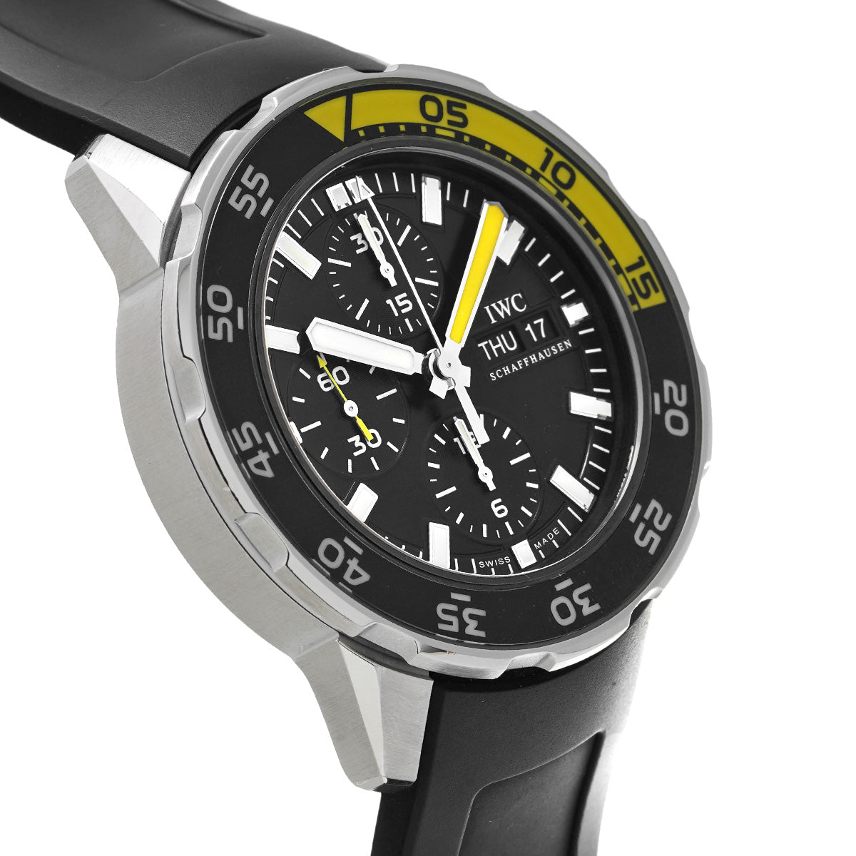 Shop Authentic IWC Aquatimer Automatic Chronograph Black Dial Black Rubber Strap Watch for Men - IW376709 - Luxxuri