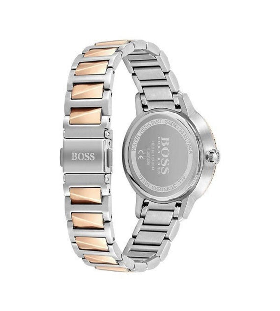 Shop Authentic Hugo Boss Signature Silver Dial Two Tone Steel Strap Watch for Women - 1502567 - Luxxuri