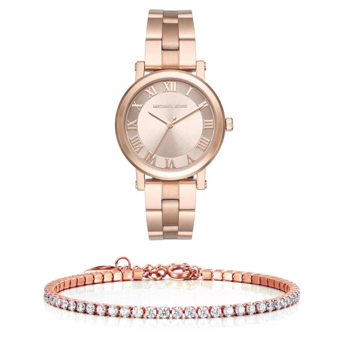 Shop Authentic Michael Kors Norie Rose Gold Dial Rose Gold Steel Strap Watch for Women - MK3561 - Luxxuri