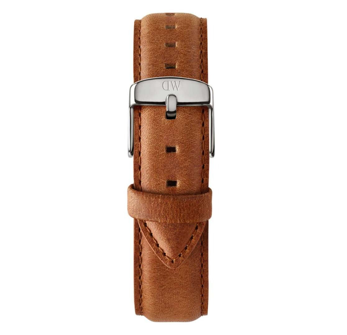 Shop Authentic Daniel Wellington Petite Sterling Black Dial Brown Leather Strap Watch For Women - DW00100178 - Luxxuri