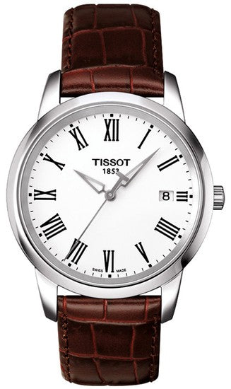 Shop Authentic Tissot T Classic Dream White Dial Brown Leather Strap Watch for Men - T033.410.16.013.01 - Luxxuri