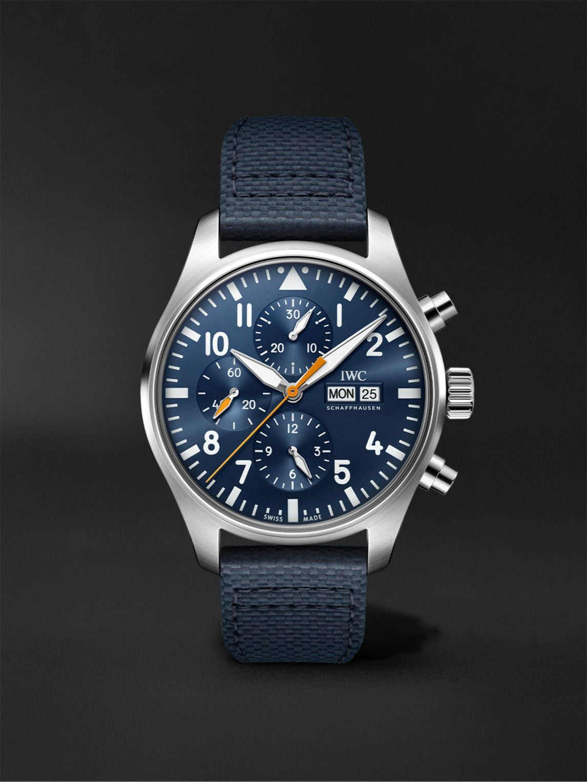 Shop Authentic IWC Pilot's Automatic Chronograph 43mm Blue Dial Blue Calfskin Strap Watch for Men - IW377729 - Luxxuri